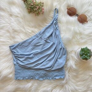 UO Melendez One Shoulder Smocked Tank Top